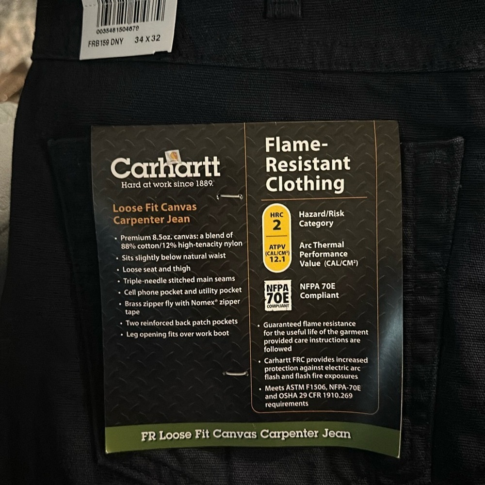 Loose Fit Canvas Carpenter Jean 34x 32